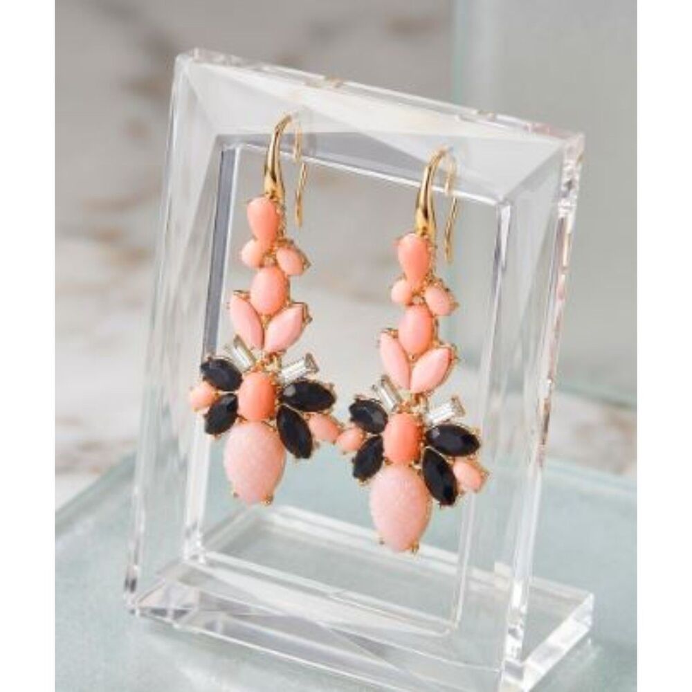 Lee By Lee Angel Women's Druzy Pyrite Cabochon Preppy Earrings NWT 49 Pink